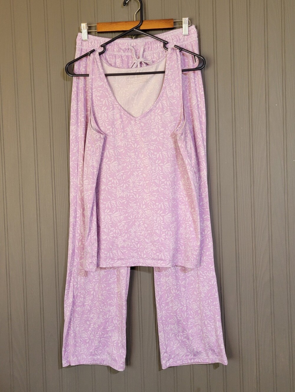Eddie Bauer Sleepwear Set Pajama Lounge Set Floral Print Pink Women's Medium